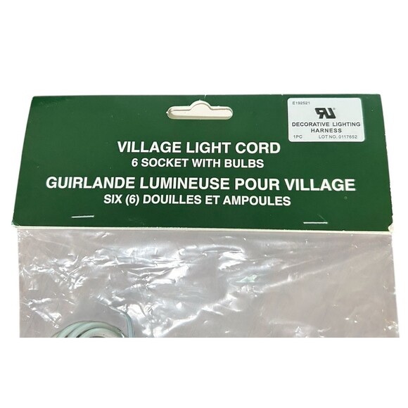 Dept 56 6 Socket C7 Light Cord w/ Bulbs for Christmas Halloween Houses Buildings - Picture 2 of 5